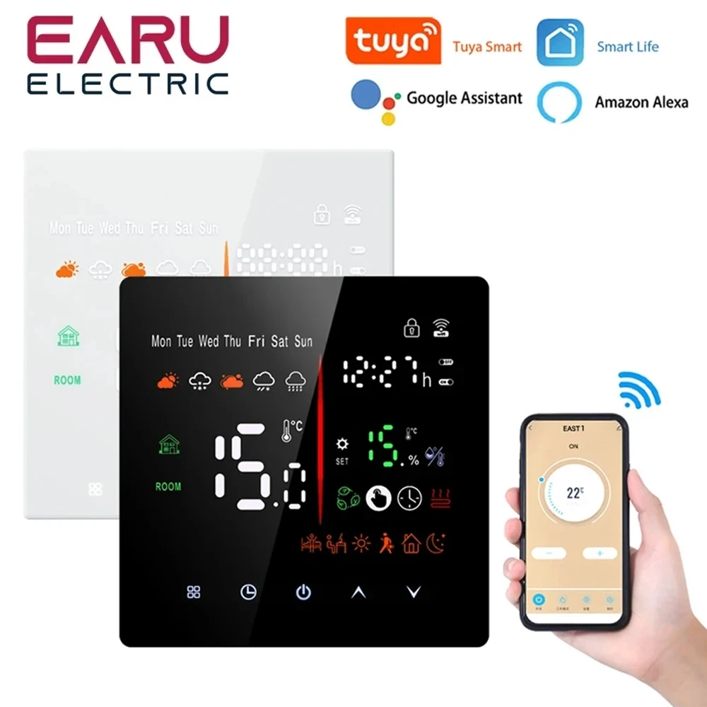 Tuya wifi smart thermostat elektrische bodenheizung trv wasser gaskessel temperatur sprach fernbedienung für google home alexa