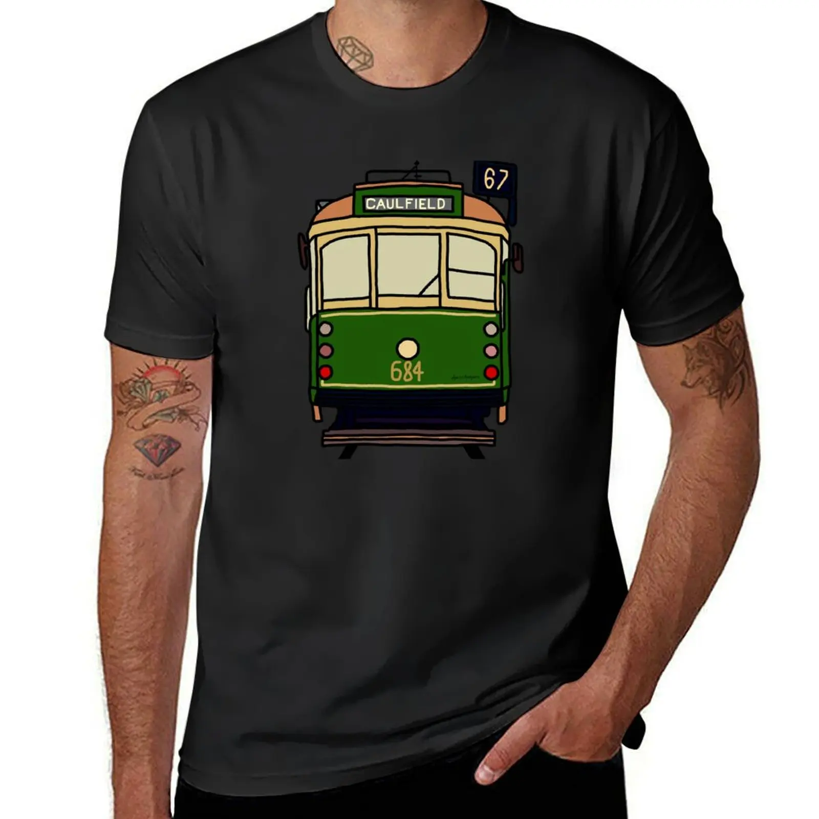 Melbourne Tram - No.67 to Caulfield T-Shirt sports fans anime quick drying plain white t shirts men