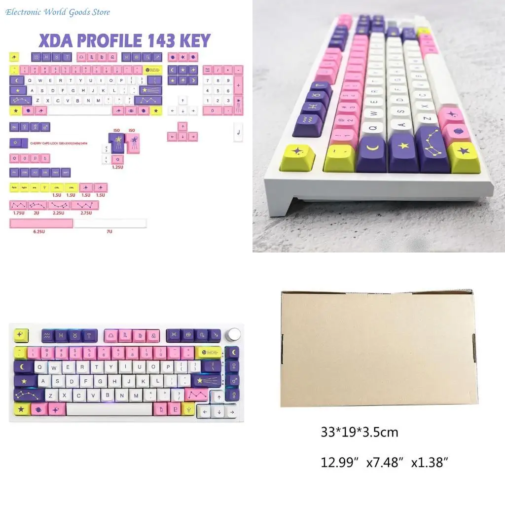 

A3PD 143pcs PBT Keycap XDA Profile Dye Sublimation Keycap for Mechanical Keyboard DIY