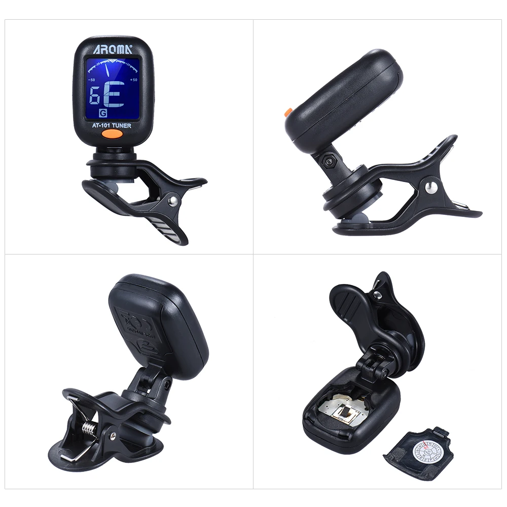 Tuner AT-101 Mini Portable Clip-on Electronic Tuner Super Sensitive 12 Equal Temperament Guitar Stringed Instrument Both Apply