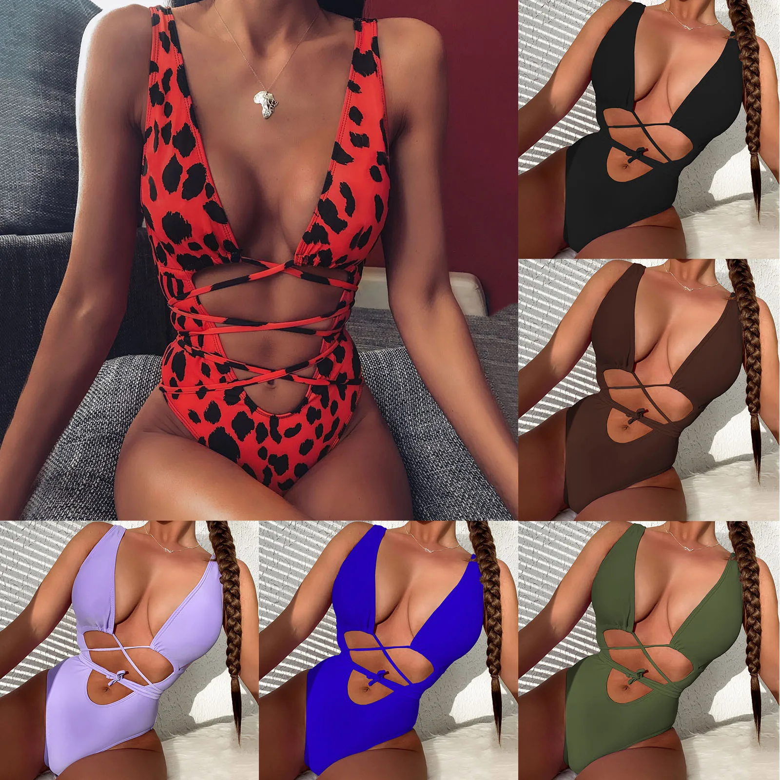 

Women Tank Top Bikini Swimsuit Hollow Sexy Swimsuit One Set Hollow Swimsuit vacation Vintage Swimwear High Waist