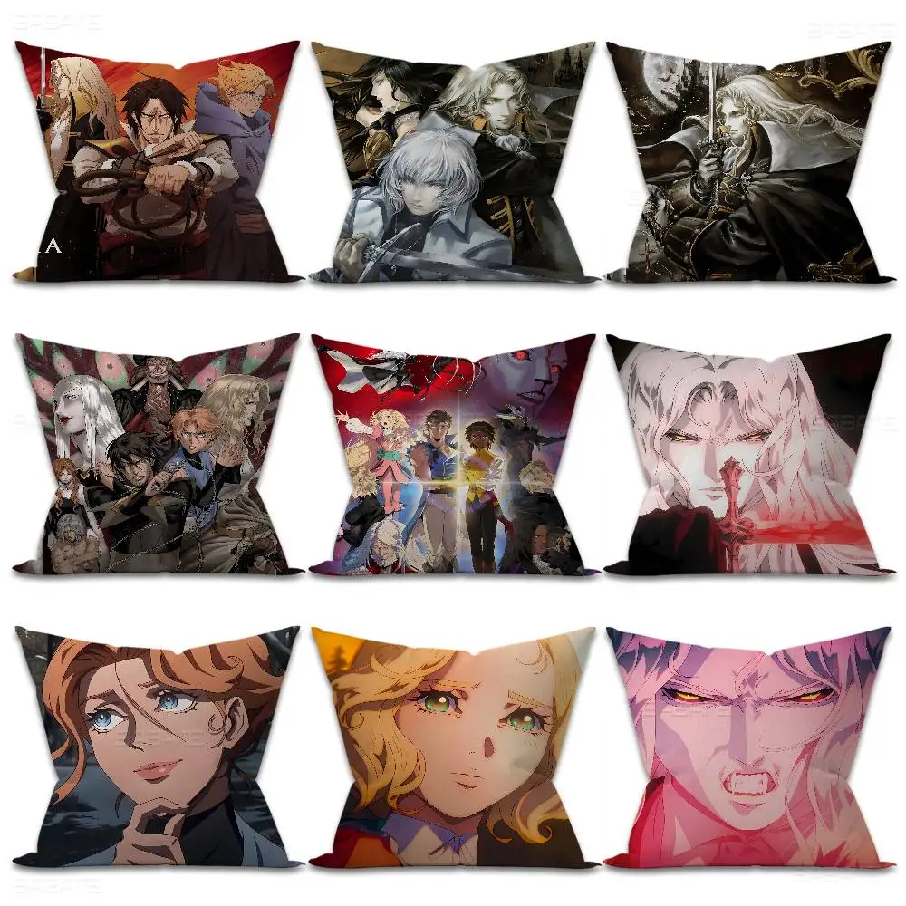 Anime Castlevania Cushion Cover Inches Farmhouse Decor Home Throw Pillow Covers for Couch Decorations