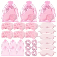 6 juegos de suministros para fiestas de spa, diademas, mascarillas para los ojos, gomas para el pelo, bolsas de organza para regalos de fiesta para eventos de cumpleaños