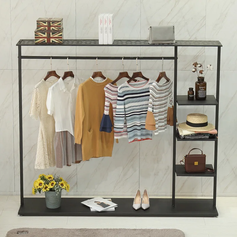간단한 코트 걸이, 연철 침실 옷 걸이, 바닥에서 천장까지 가정용 수납 공간