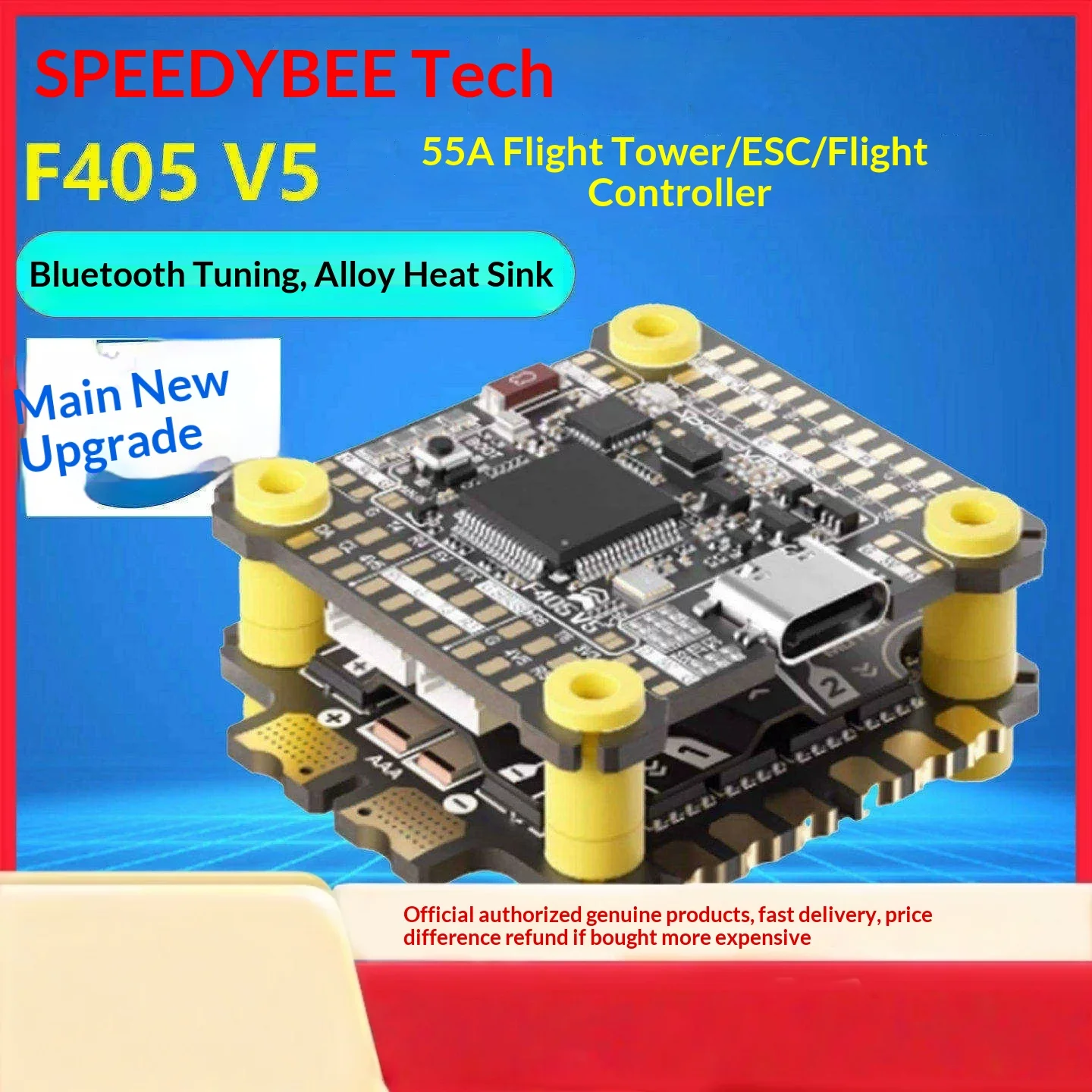 SpeedyBee F405 V5 F4 Flight Controller 55A 4in1 ESC FPV Stack Bluetooth Tuning Racing Freestyle Drone