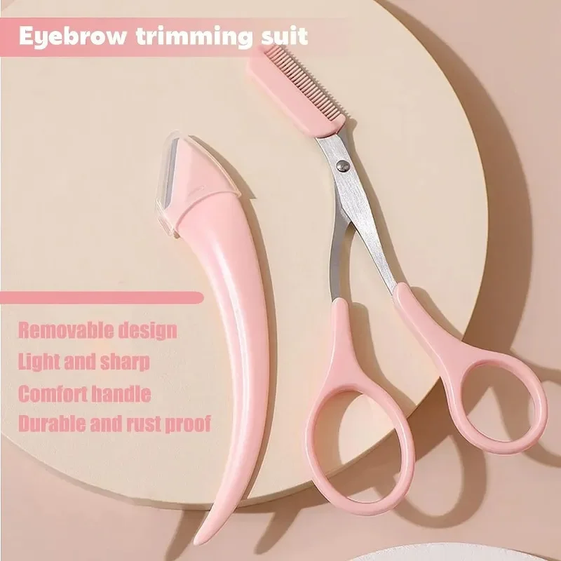 Coltello per tagliare le sopracciglia Rasoio per il viso Forbici professionali per sopracciglia da donna con pettine Rasoio per sopracciglia Raschietto Accessori Strumenti Nuovo