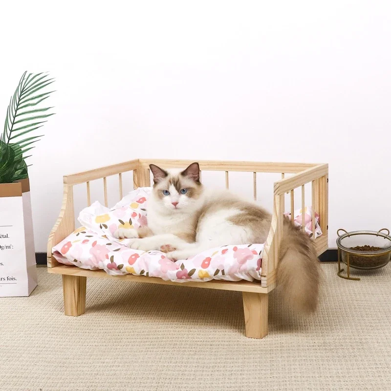 Cat Bed Nest Teddy Cats Small Dogs Semi Enclosed Fence To Prevent Falling Cat Bed Hammock