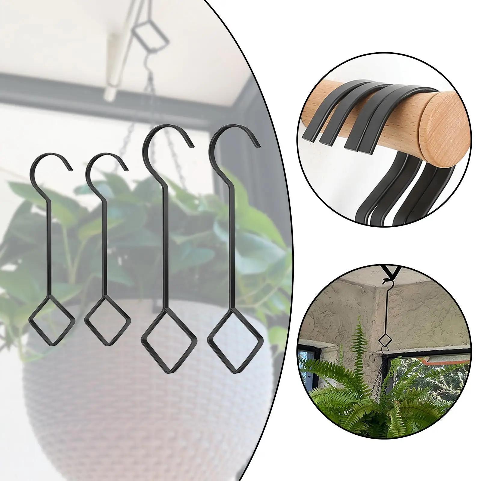 

4 шт. универсальные крючки, вешалка для растений, высокая нагрузка, универсальный металл