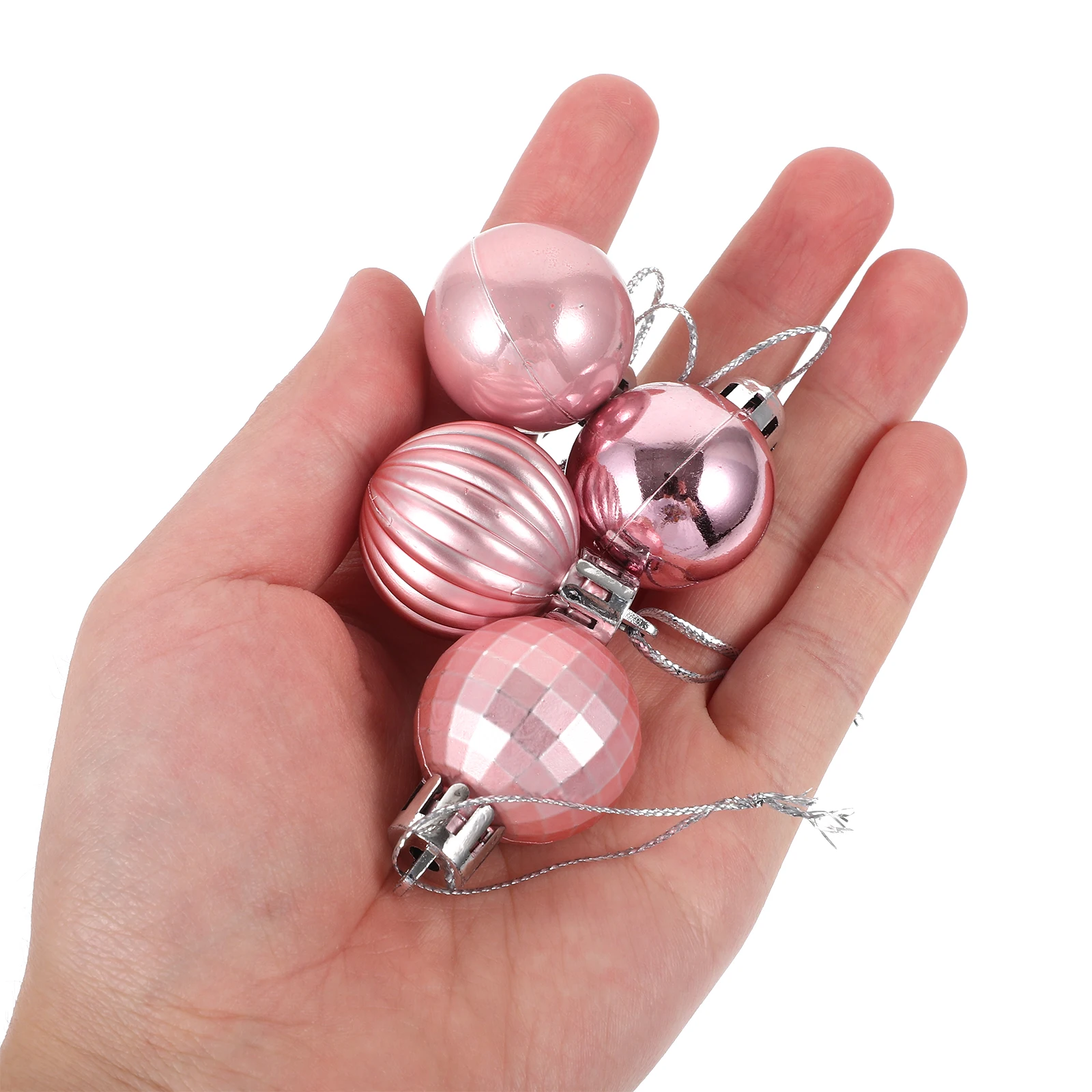

24 Pcs Christmas Tree Ornament Balls Assorted Ornaments Decor Decorations Pink Diy