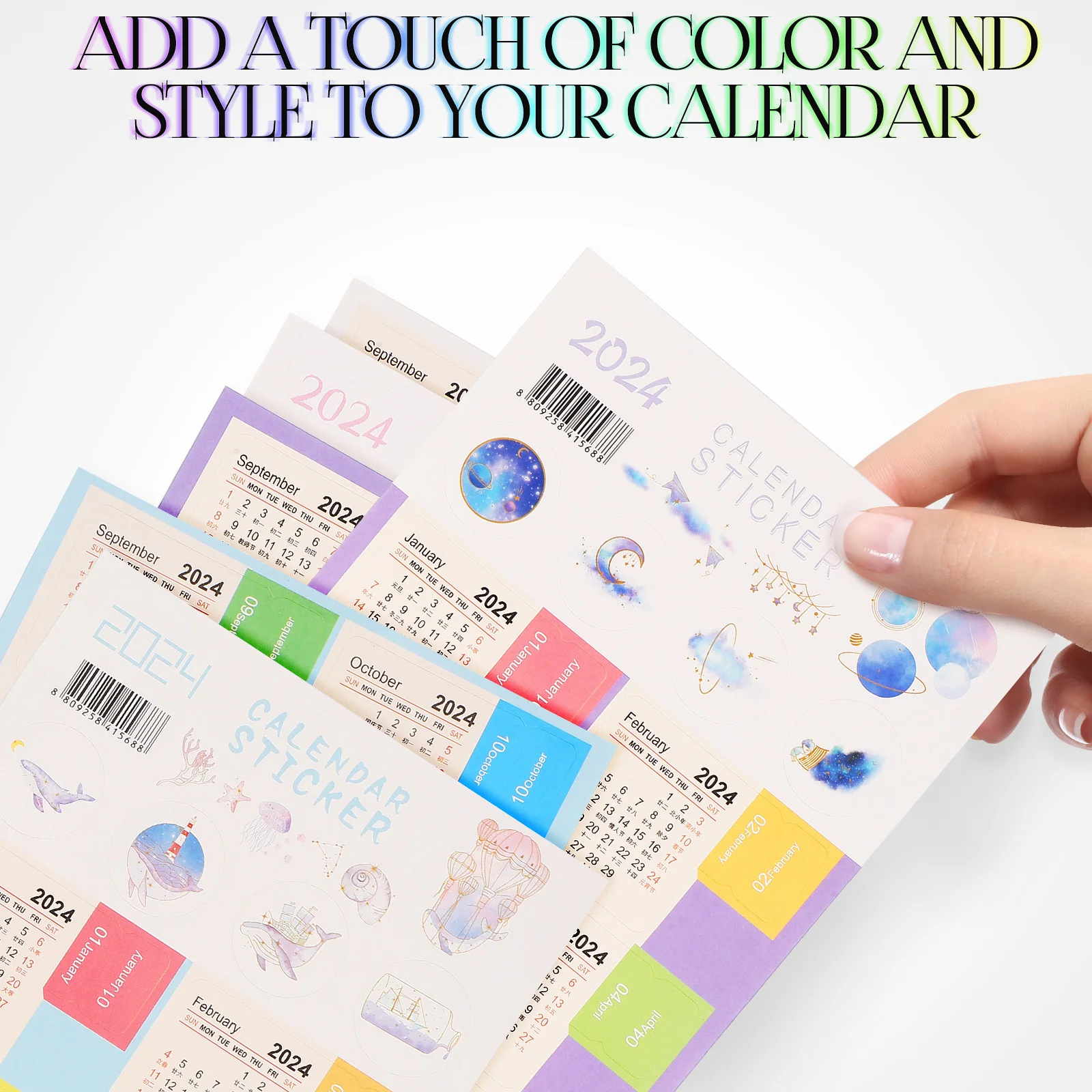 15Sets Calendar Stickers Planner Accessories Stylish Design Easy to Use Multi-Functional Organize Schedules Events