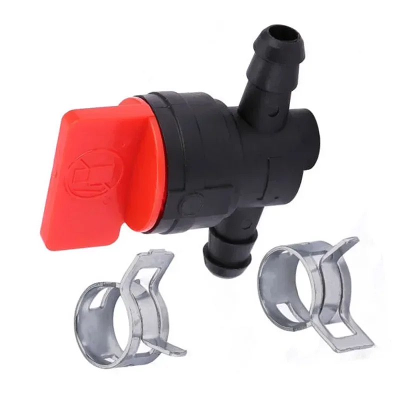 1/4" In-Line Straight Fuel Gas Shut Cut Off Valve Petcock With Clamps For Motorcycle Engine For For Tecumseh For Honda