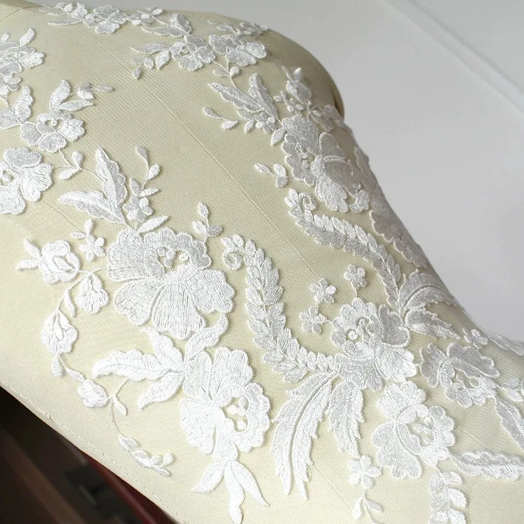 Französische Spitzenblume aus reinem Baumwollfaden, bestickter Spitzenaufsatz, Hochzeitskleid-Dekoration, Aufkleber, manuelle DIY-Accessoires – Detail 6