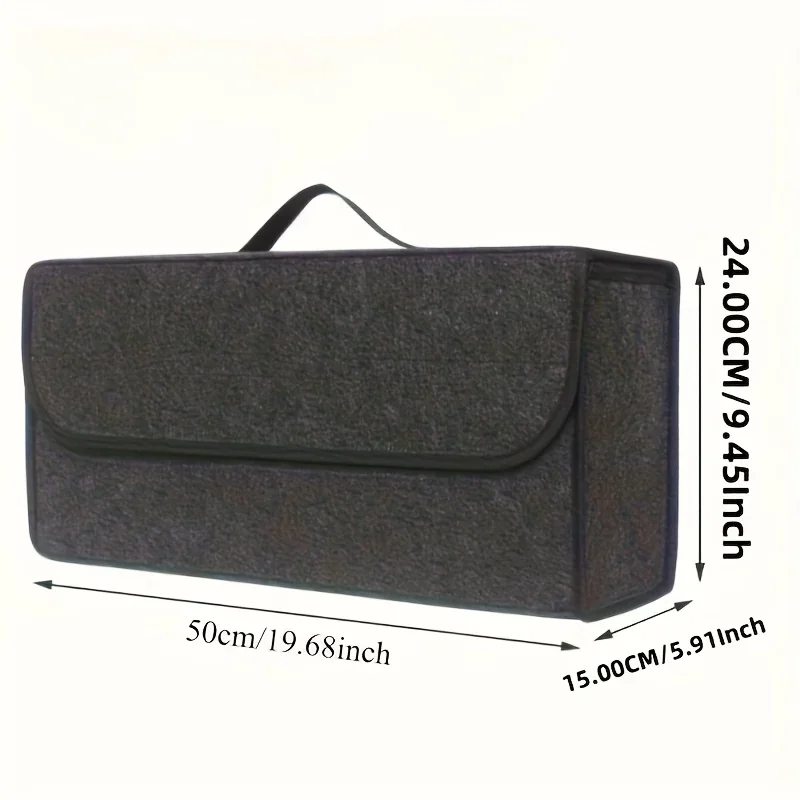 1-Pack Car Trunk Organizer: Foldable, Ergonomic Handle, for SUVs/Sedans/Trucks, Durable Fabric