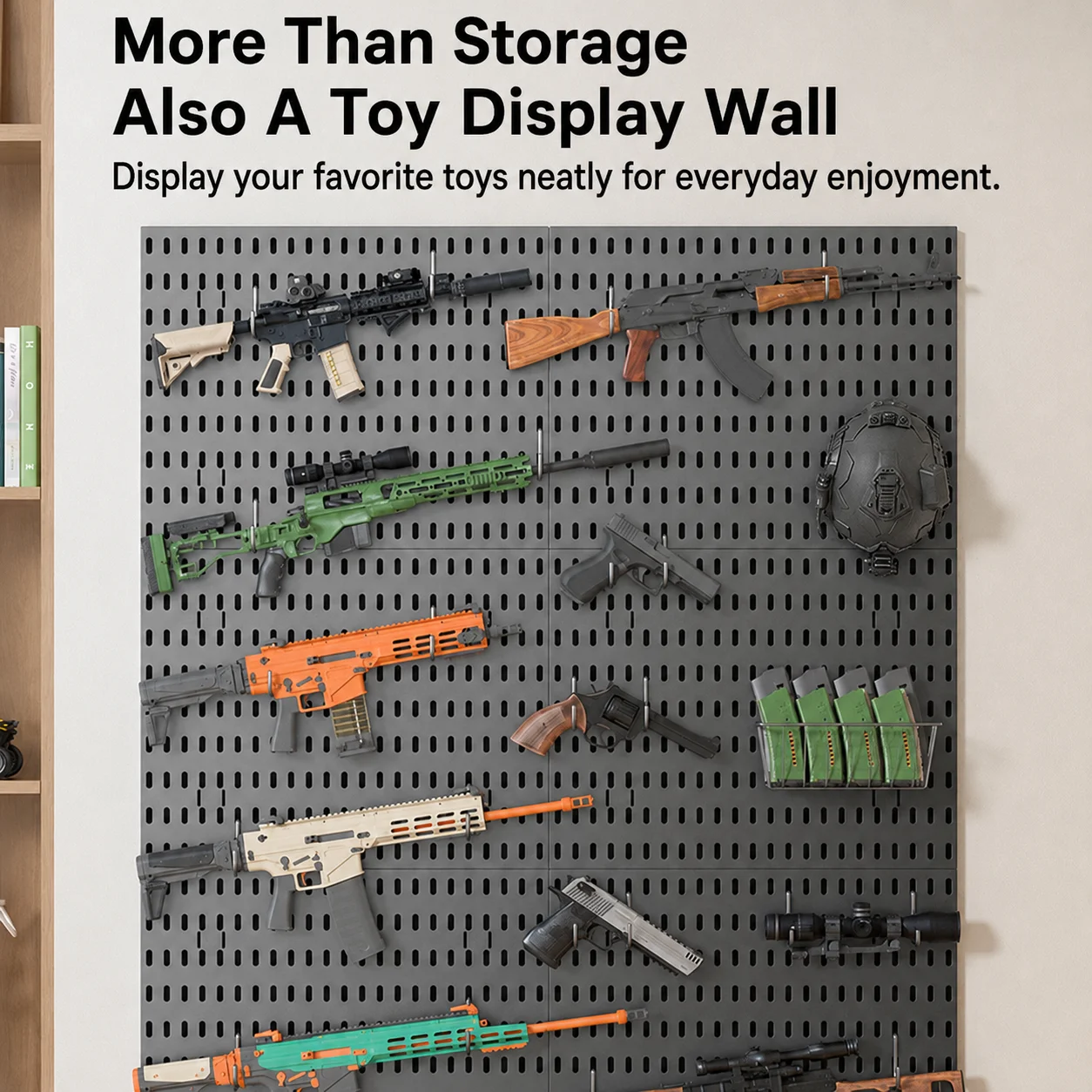 Toy Blaster Pegboard No Drilli - огляд і ціна Magazine Holder Rack