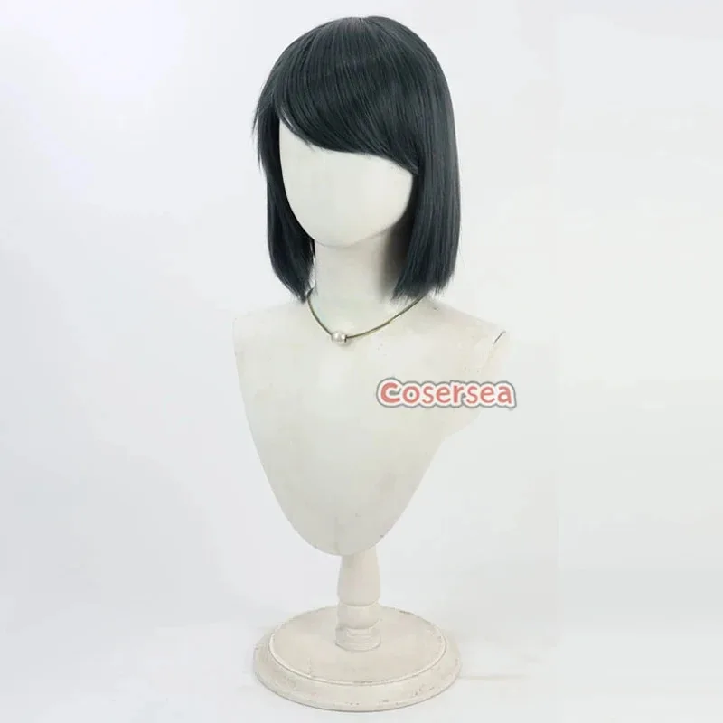 Cosersea Clay Cosplay Wigs Dungeon People Clay Halloween Women 30cm Short Straight Dark Gray Wig Synthetic Hair Heat Resistant