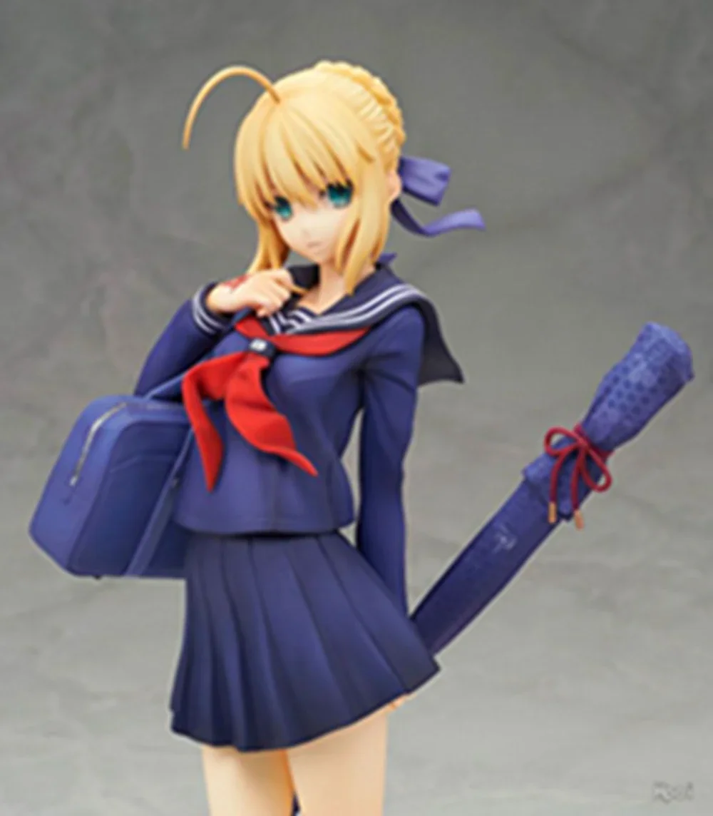 Fate Stay Night Saber Altria Pendragon Scala 1/7 Figura Anime PVC Statua Uniforme scolastica Vestire Modello Azione da collezione