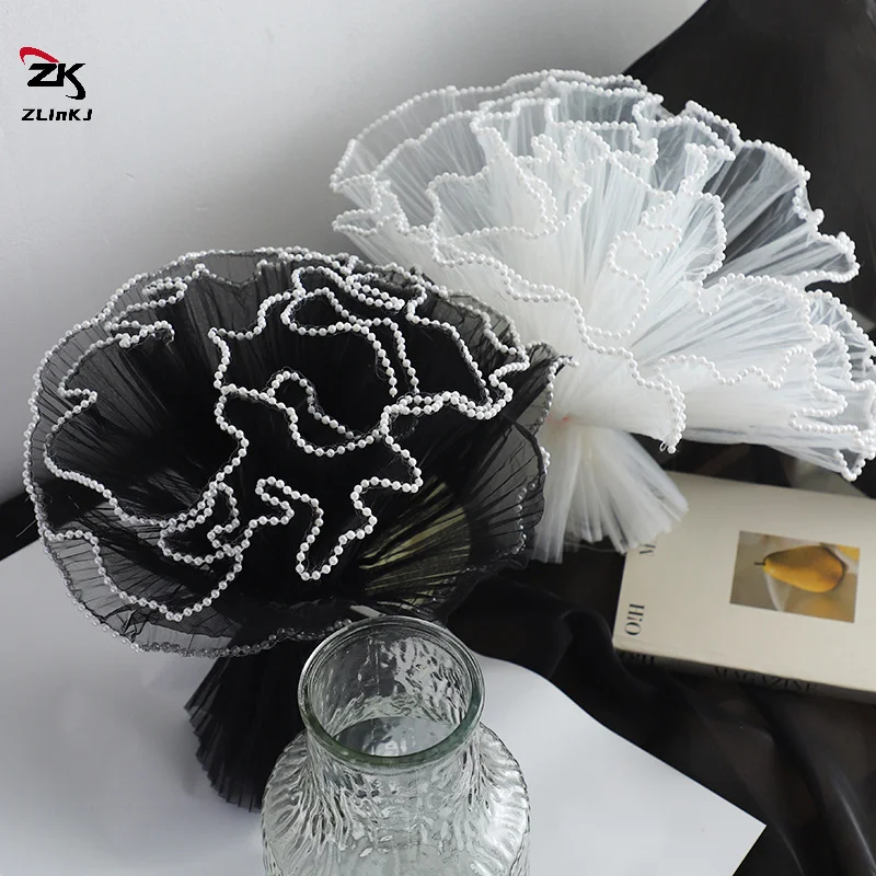 28cmx4M Flower Wrapping Paper Wave Yarn Florist Bouquet Packaging Lace Mesh Florist Bouquet Gift Packaging Supplies