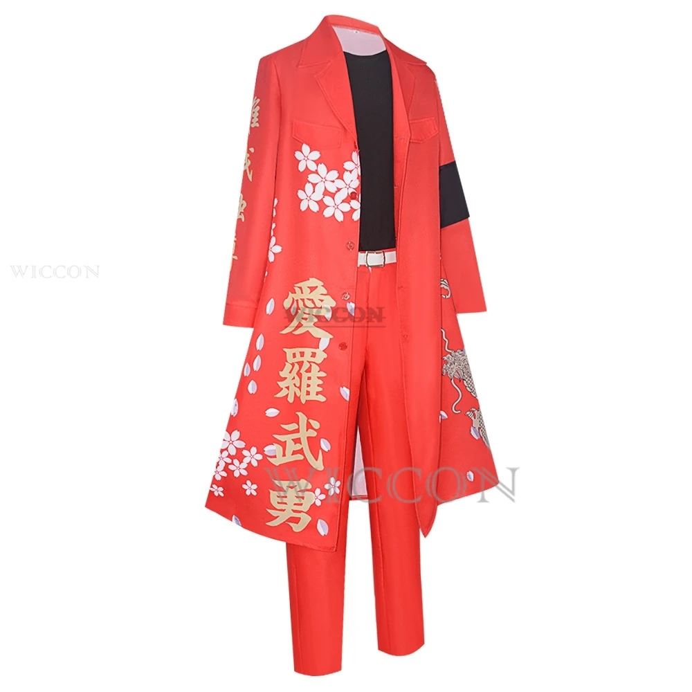 Anime Tokyo Cos Cosplay Kurokawa Revengers Izana Rindo Haitani Cosplay Costume Trench Coat Red Uniform Halloween Party Outfits