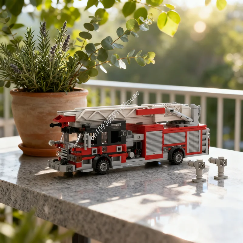 

432pcs MOC Simple Fire Truck City Fireed Model Building Christmas Gift Blocks Architecture DIY Creative Toy Education Brick