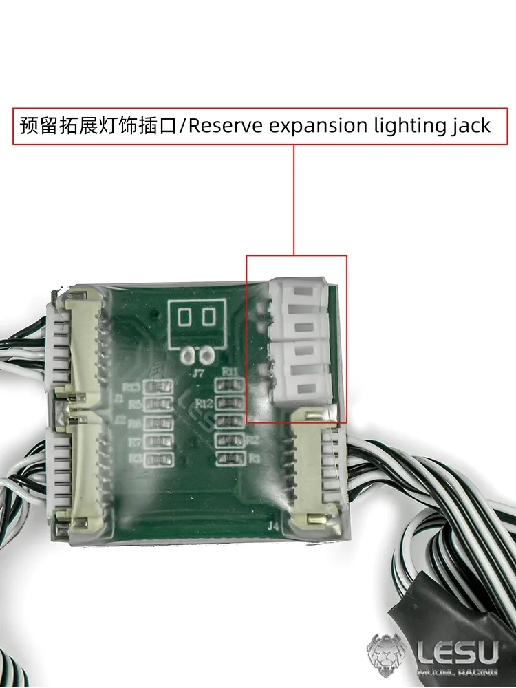 ชุดประกอบไฟและเสียงแบบรวมรุ่น LESU ตัวเรือน CNC สำหรับรถบรรทุกยุโรป L6 V6 V8 พร้อมเอฟเฟกต์เสียงสี่แบบ อะไหล่รถบรรทุก LESU