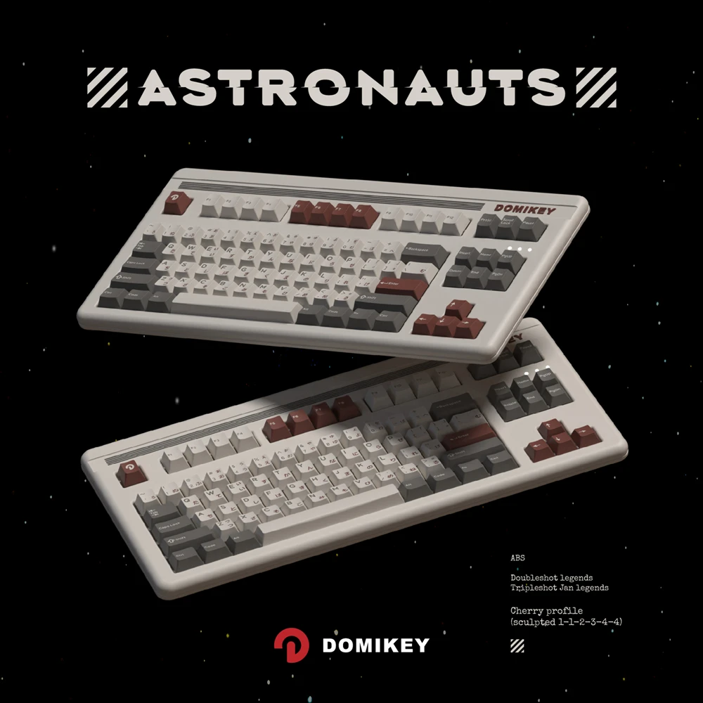 Domikey 우주 비행사 체리 프로필 abs doubleshot keycap mx 스템 키보드 포커 87 104 gh60 xd64 xd68 xd84 BM60 BM65 BM68 BM80