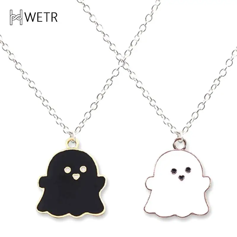 لطيف الكرتون زوجين قلادة القلائد ، شبح جميل ، الصداقة القلائد ، موضة مجوهرات لأفضل صديق ، الرجال والنساء ، هالوين هدية #1