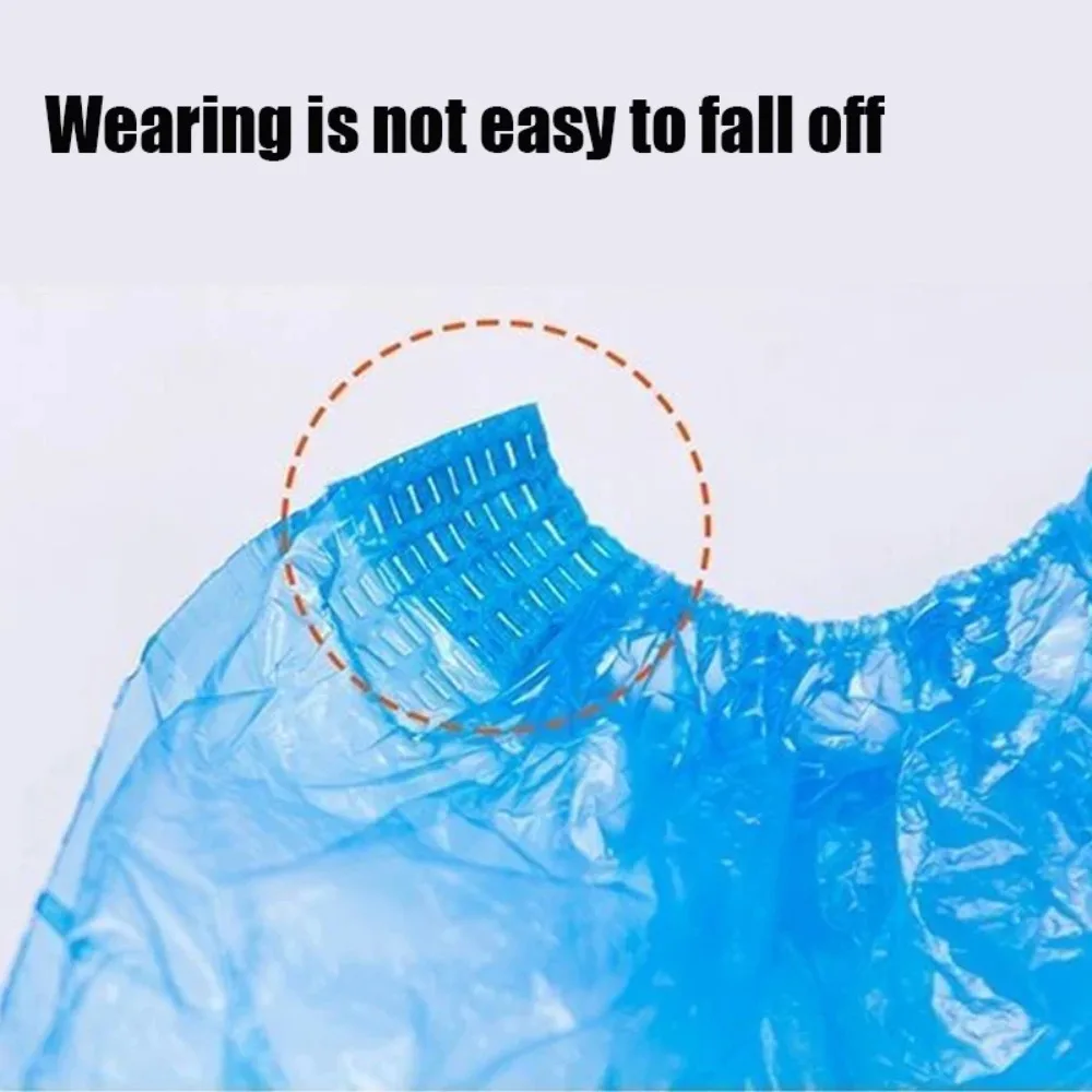 100PCS disposable waterproof shoe cover plastic non-slip foot cover indoor PE padded shoe cover