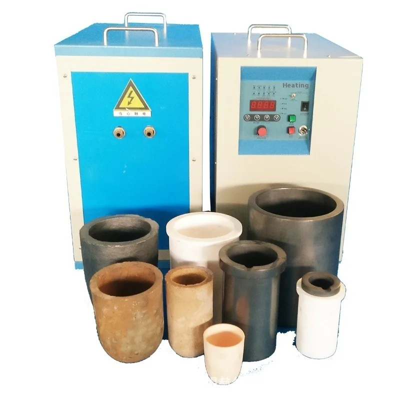Medium Small Copper Furnace, Medium Frequency Induction Heating Equipment, Hand Cranked Tilting Furnace For Melting Iron And