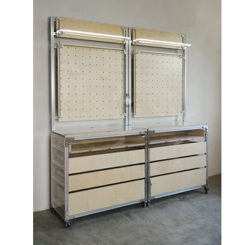 Simple aluminum profile birch marine board shelf floor-to-ceiling multi-layer locker acrylic display stand display shelf