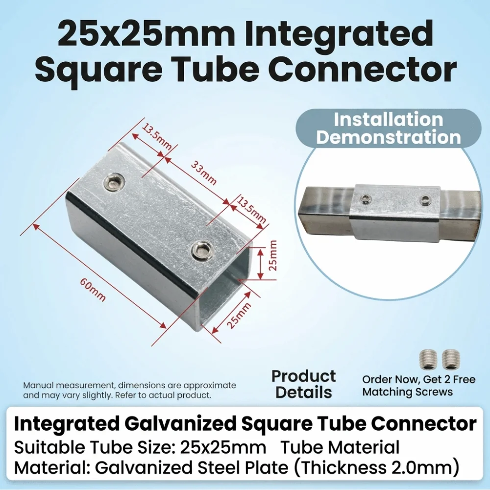 Galvanized Steel Square Tube Connector Non Welding Non Punching Elbow Fixed Buckle Adjustable Fixed Buckle Pipe Joint Buckle