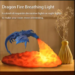 3D Print Dragon Lamp Bedroom Night Light Teenager Room Decoration Rechargeable LED Lights Indoor Desk Lamp Holiday Birthday Gift