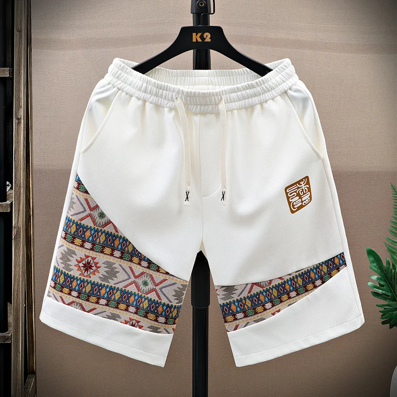 

Ice Silk Thin Casual orts Men's Summer Outdoor Wear Five-Quarter Length Faionable Beachwear Breathable Polyester Fiber