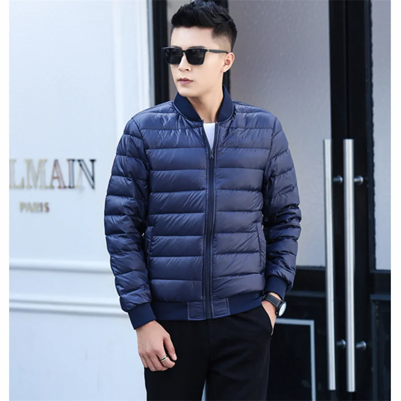 2024 Autumn Winter Men Warm Down Coat Ultra Light Thin White Duck Down Jacket Parkas Male Short Loose Oversize Baseball Outwears