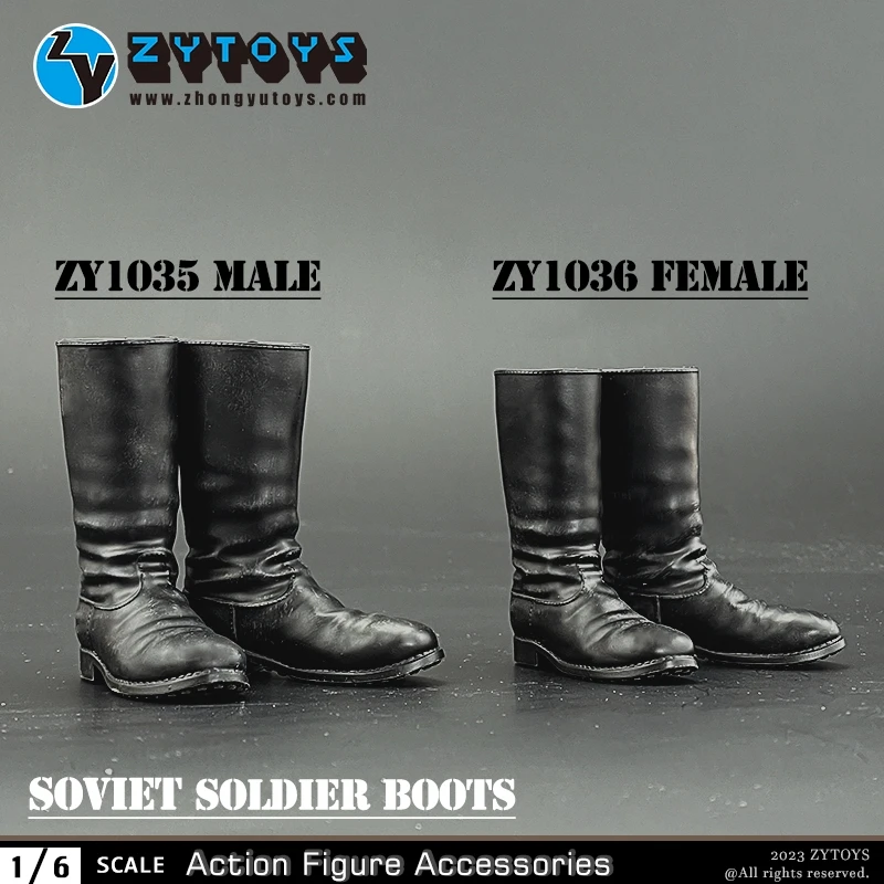 ZYTOYS ZY1034-ZY1038 1/6 Scale Soviet Soldier Boots Solid Shoes Model Fit 12'' Male Soldier Action Figure Body Dolls