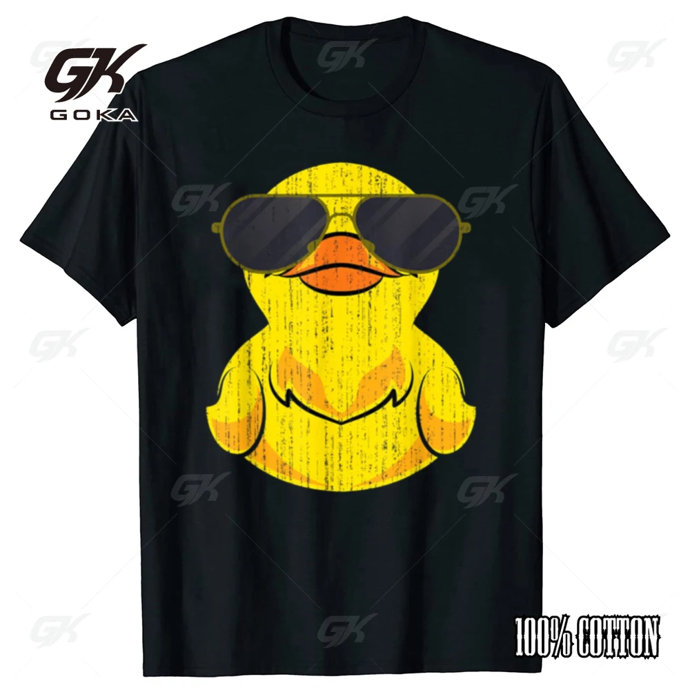 Cool Sunglasses Duckling Funny Duck Graphic T-shirts Men Women's Fashion Casual 100% Cotton Loose Oversized Top Tee