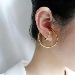 ZAKOL New Trend Simple Geometric Distortion Irregular Curve Clip Earrings for Women Girl No Pierced Earrings Jewelry Gift