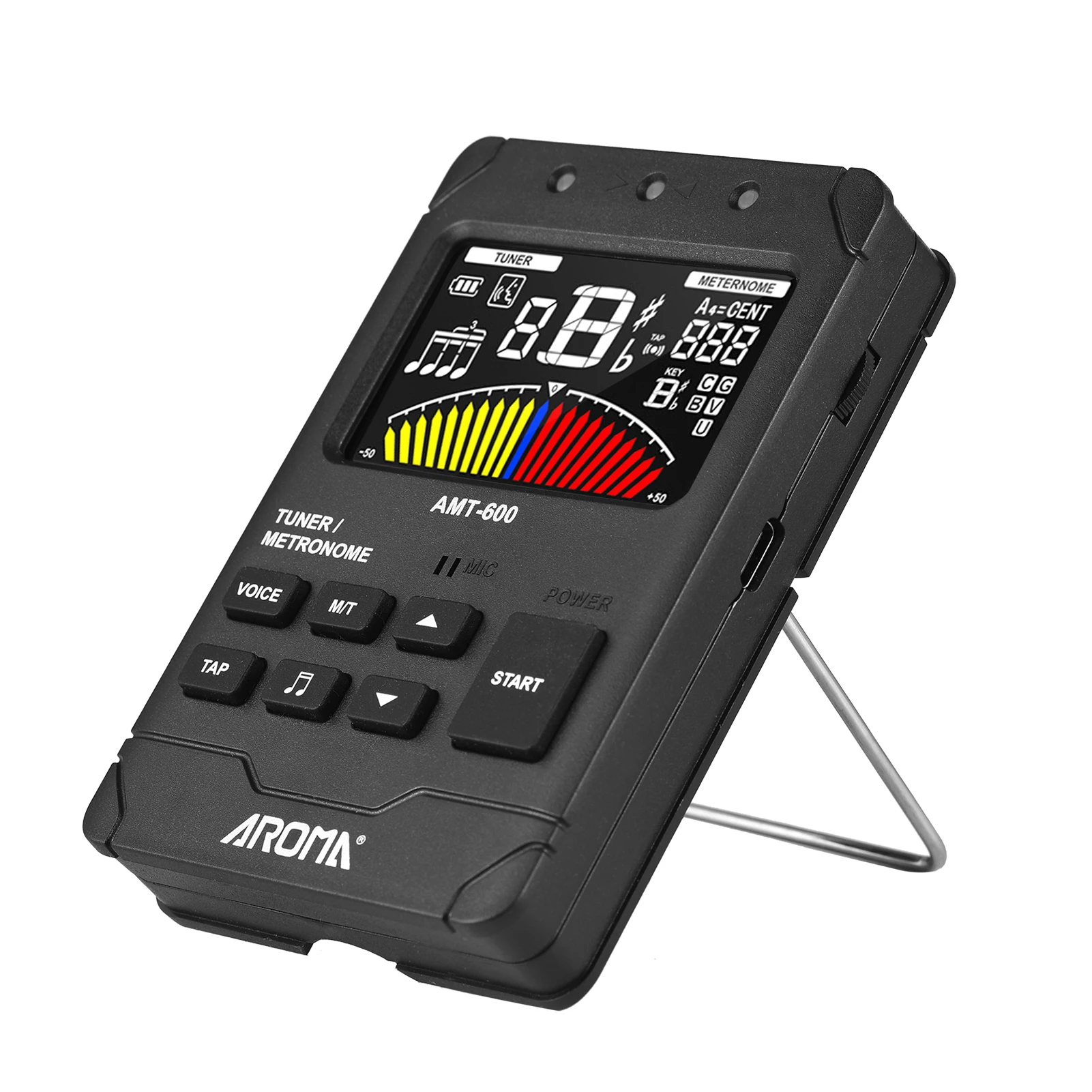 

AROMA AMT600 Tuner & Metronome & Tone Generator 3in1 Rechargeable 2.5inch Color LCD Guitar Tuner Mini Digital Metronome Elec