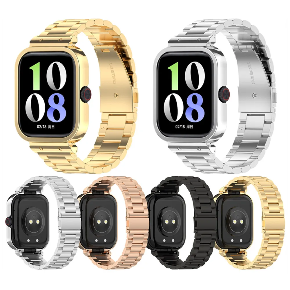 حزام ساعة من الفولاذ المقاوم للصدأ بثلاثة رؤوس لساعة Vivo Watch GT / IQOO Watch GT حزام استبدال حزام الساعة