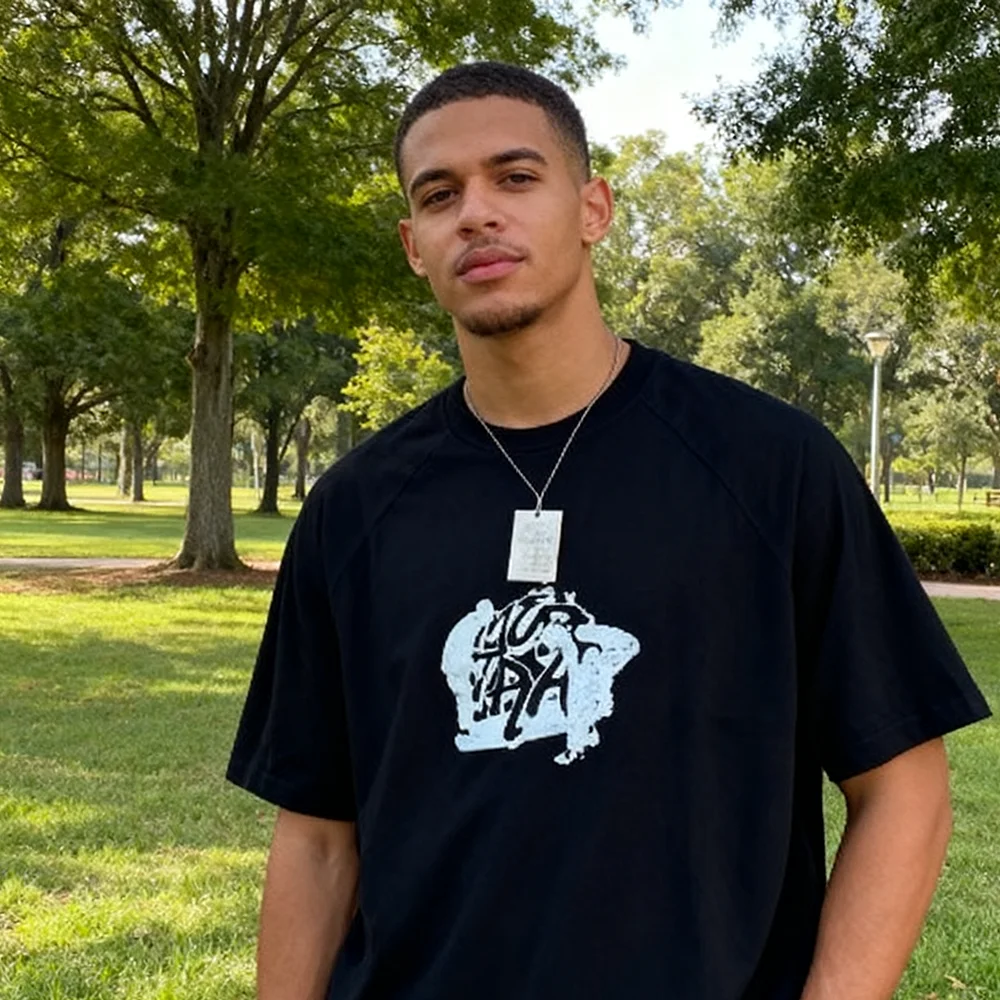 

Mertra T Shirt Men Luxury Brands Casual Loose Print Vintage Top Tee High Quality Creative Cotton Designer Basic T-Shirt For Men