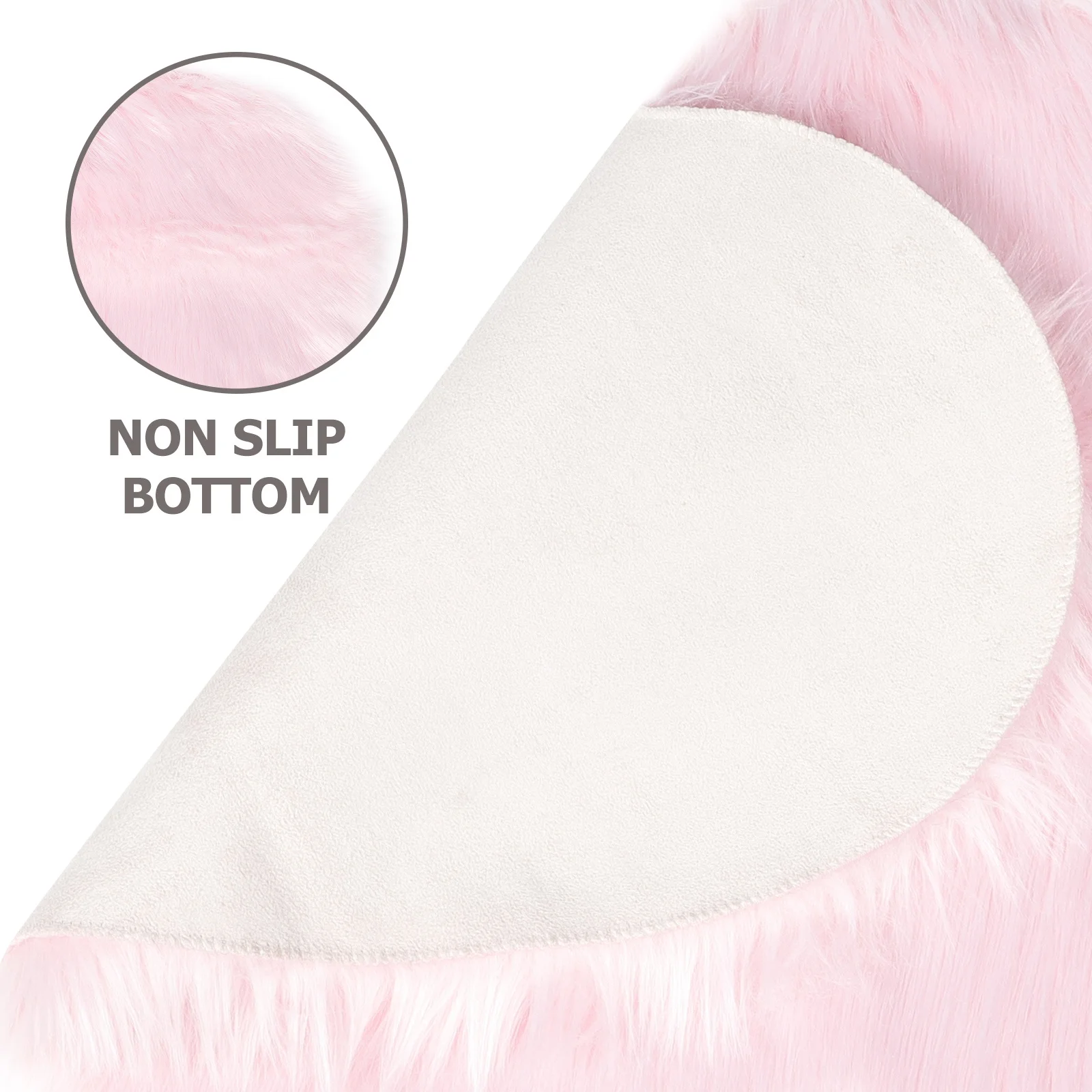 

Faux Wool Rug Double Heart Shaped Area Carpet For Home Decor Soft Floor Mat Washable Rug Entryway Bathroom Anti-Slip Pad