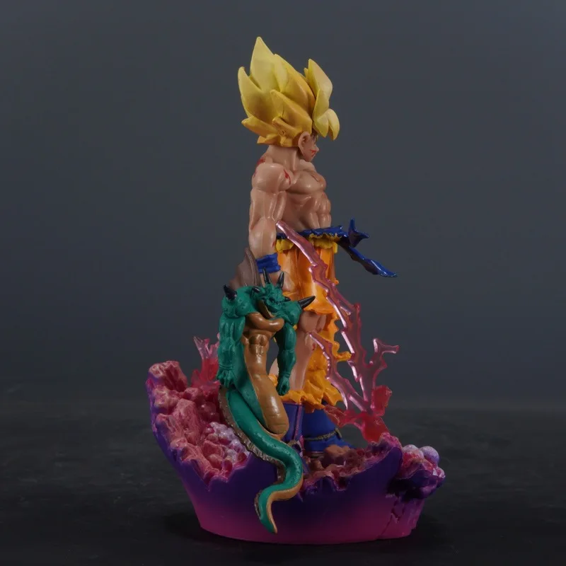 Dragon Ball Z Son Goku Action Figure Speelgoed Anime DBZ Shenlong Super Saiyan Figuras GK Standbeeld Model Ornament Perifere Kids Gift