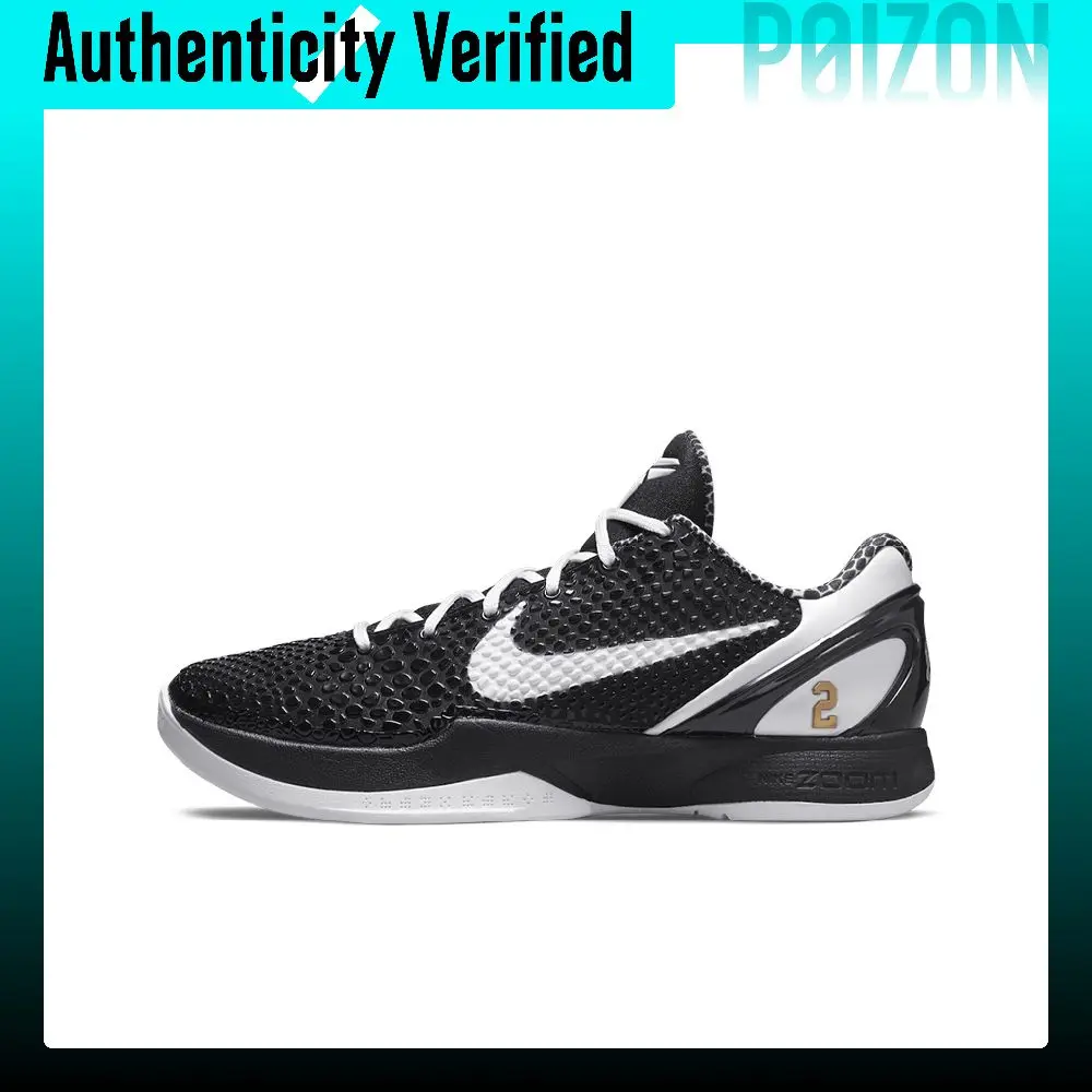 Nike Zoom Kobe 6 Basketball Shoes Men's Low-top Black/White/Gold CW2190-002