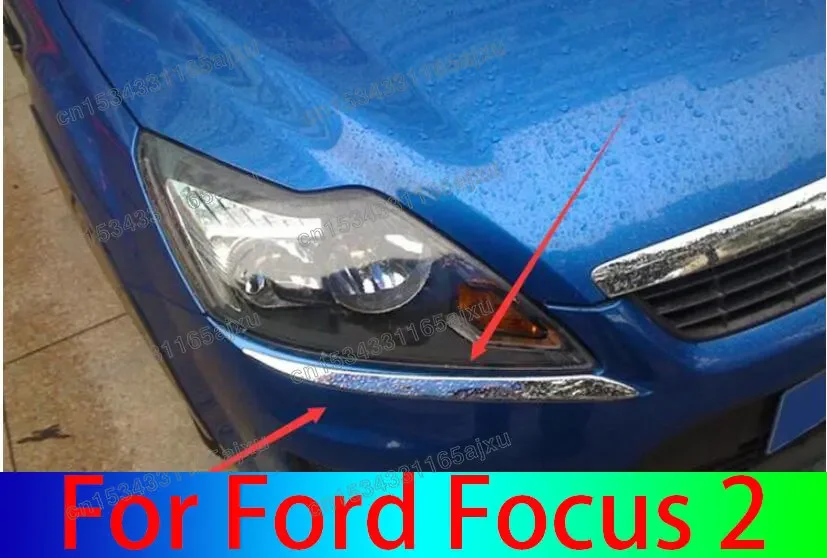 

For Ford Focus 2 2008-2011 On Headlights Eyelash Molding Decoration Car Styling Tuning Accessories Eyebrows