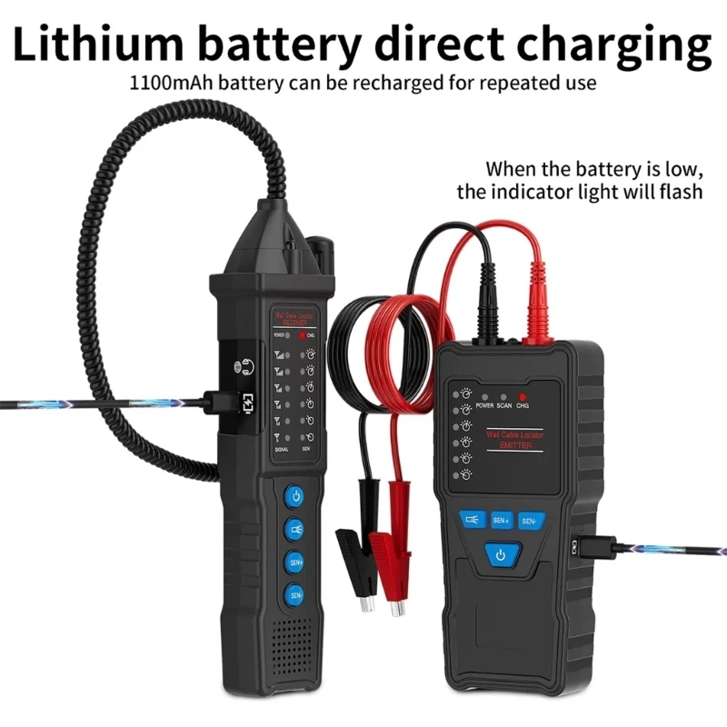  Professional Underground Cable Locator Tester Detects Buried Wire Up To 2 Meter Deep With LCD Display For Electricians