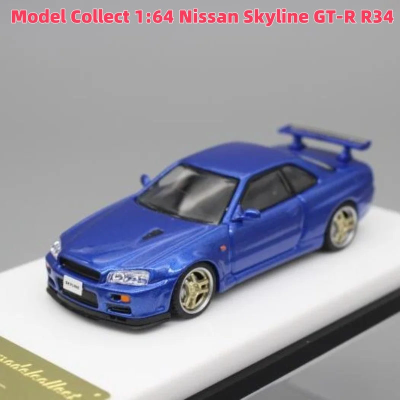 

В наличии 1:64 Nissan Skyline GT-R R34, литая под давлением модель автомобиля из сплава, праздничная подарочная игрушка для мальчиков, коллекционное украшение для взрослых.
