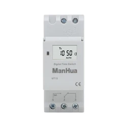 ManHua 16A 220VAC/250VAC Weekly LCD  Programmable Timer Relay MT15 Digital Timer Switch Din Rail Mounted