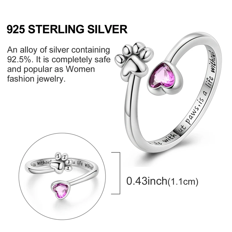 Women's 925 Sterling Silver Love Heart Sun Moon Star Iris Adjustable Ring