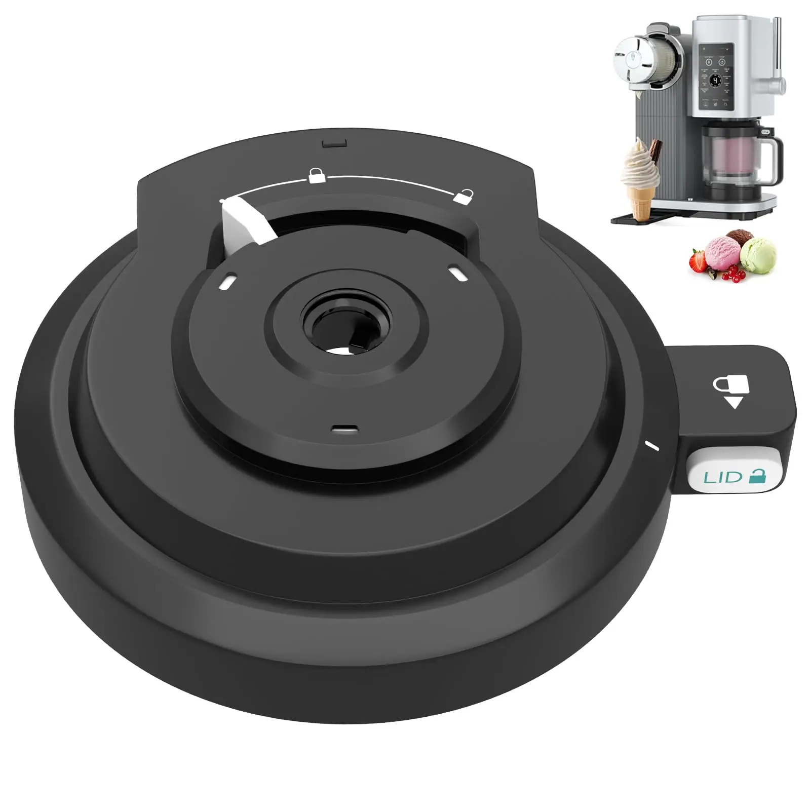 Outer Bowl Lid for Ninja Swirl by Creami NC700 NC701 NC701C Ice Cream Makers, Reusable Creami Lid Replacement Parts, for Ninja