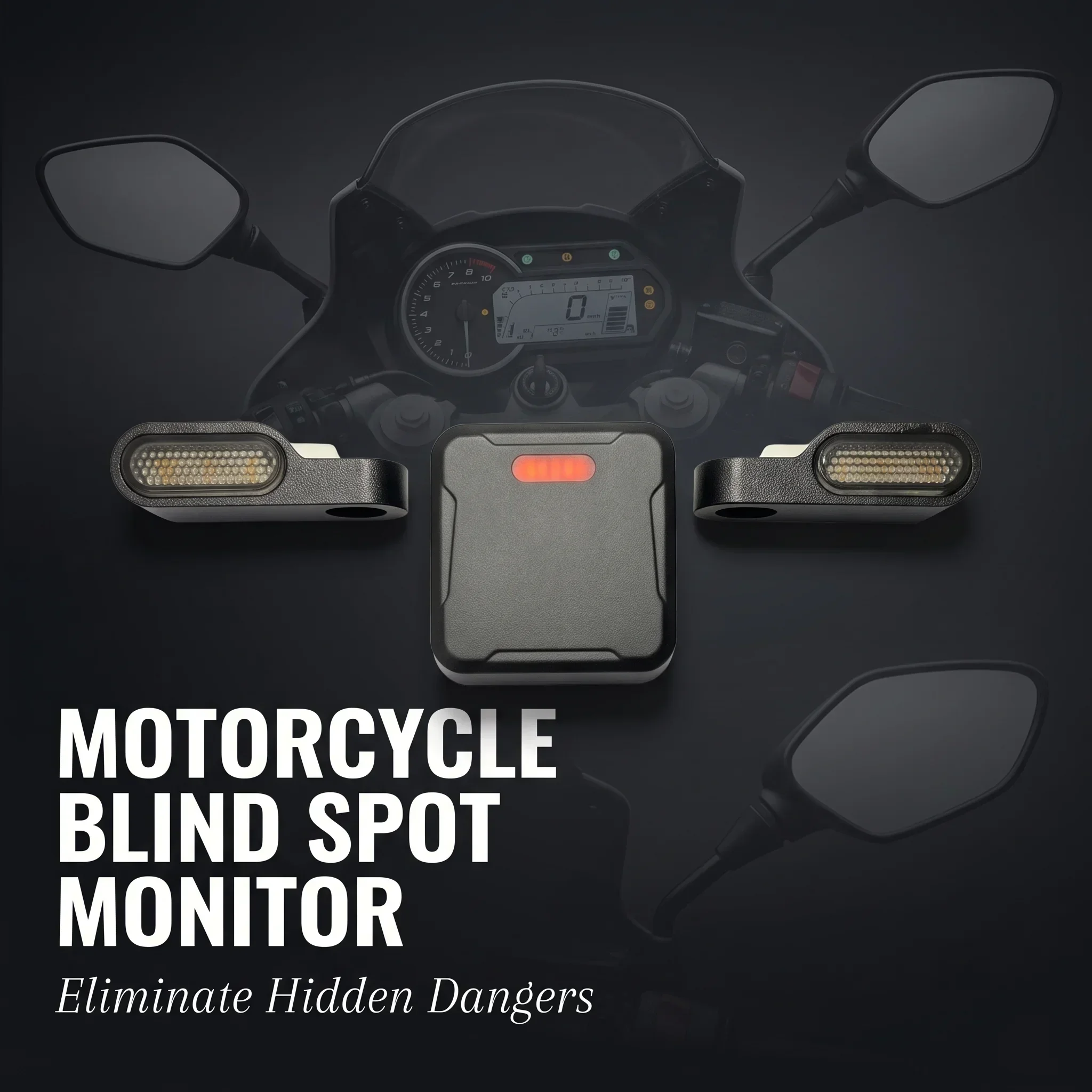 77GHz Radar Kit Motorcycle BSD Rear Collision Warning BSD Blind Spot Detection IP67 Waterproof Motorcycle Accessories
