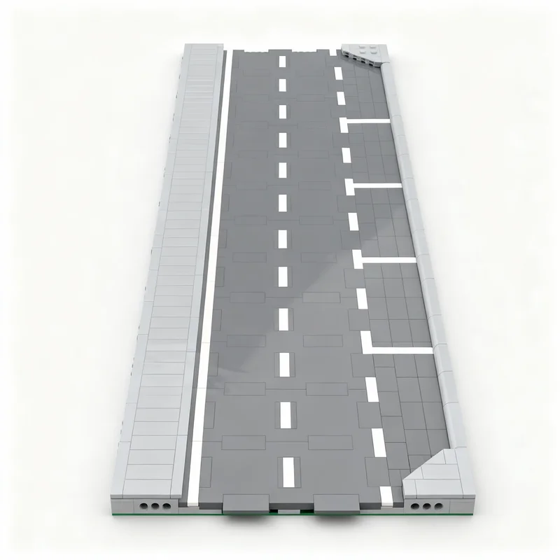 496pcs MOC Mills Road Plate Parking City Street Model Building Blocks Home Decor Desk Display Shelf Accent Room Gift For Adults